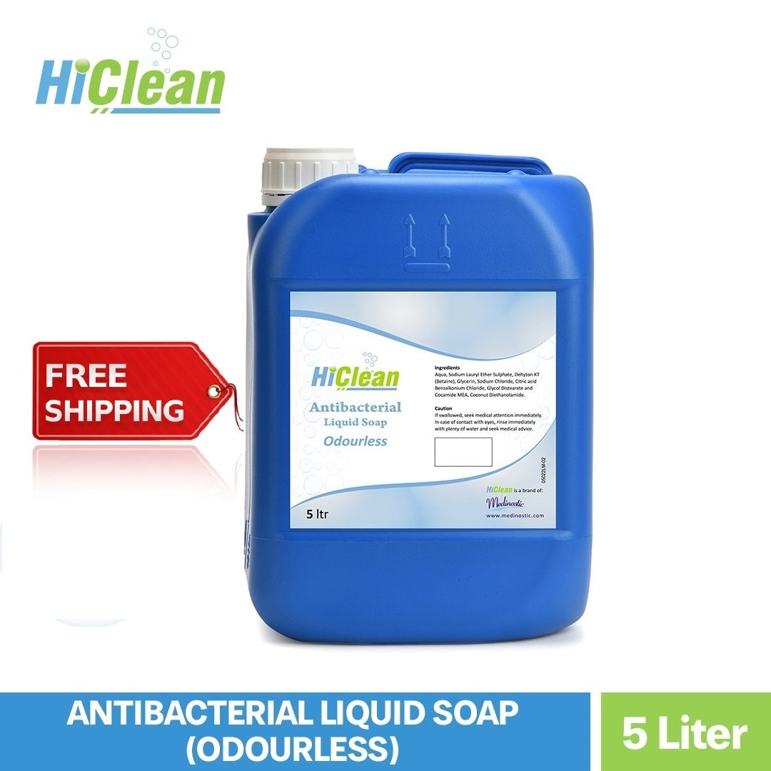 HiClean Antibacterial Liquid Soap 5 Liter (Odourless) Medinostic