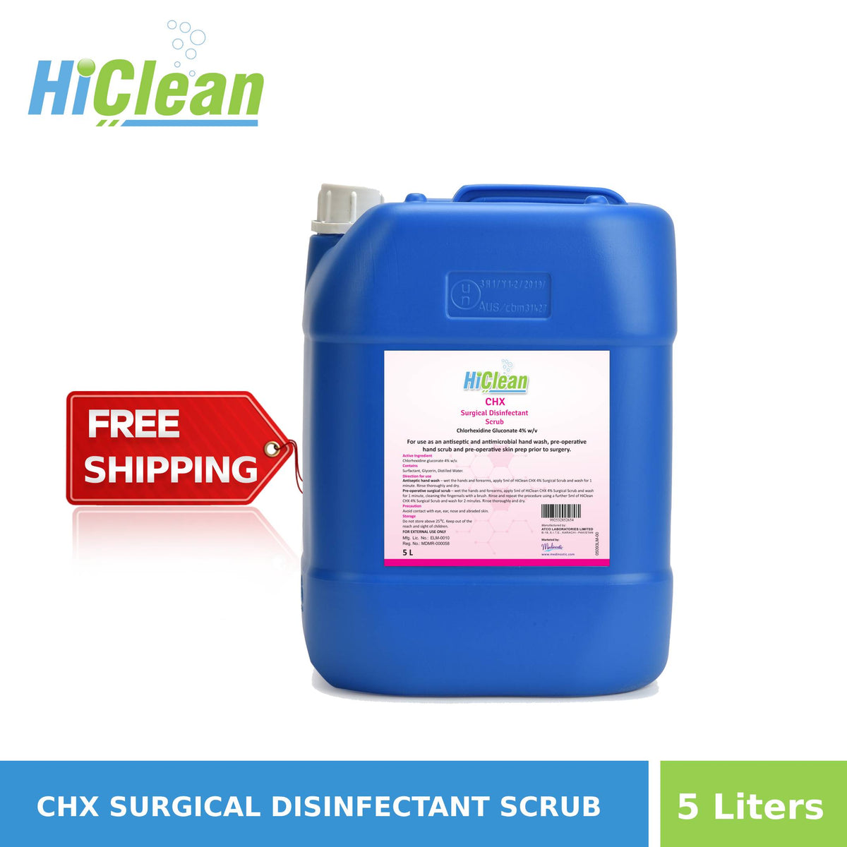 HiClean CHX Surgical Disinfectant Scrub - 5 Liters – Medinostic Healthcare
