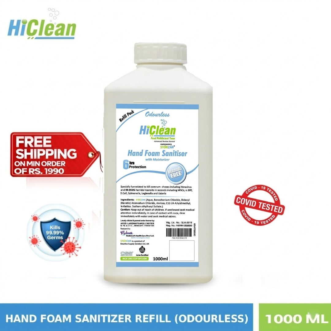 HiClean Hand Foam Sanitiser - 1L Refill - Odourless – Medinostic Healthcare