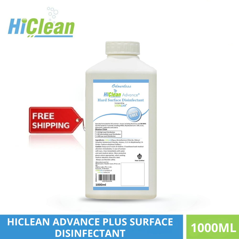 HiClean Advance Plus (Concentrated) Surface Disinfectant 1 Liter - Lem ...