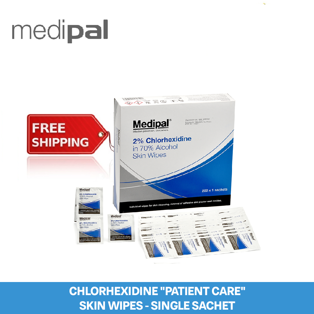Medipal 2 Chlorhexidine "Patient Care" Skin Wipes 200 Sachets